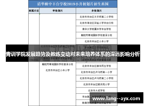 青训学院发展趋势及教练变动对未来培养体系的深远影响分析